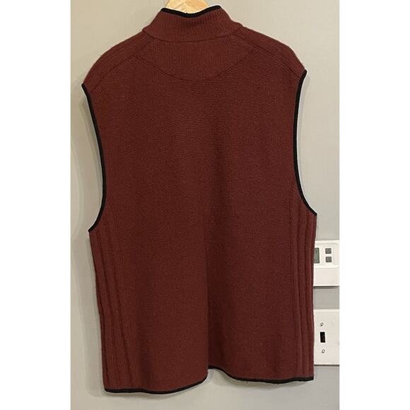 The Territory Ahead Vest Sweater Zip Up Lambswool Mock Neck Vintage Mens L - Picture 2 of 6